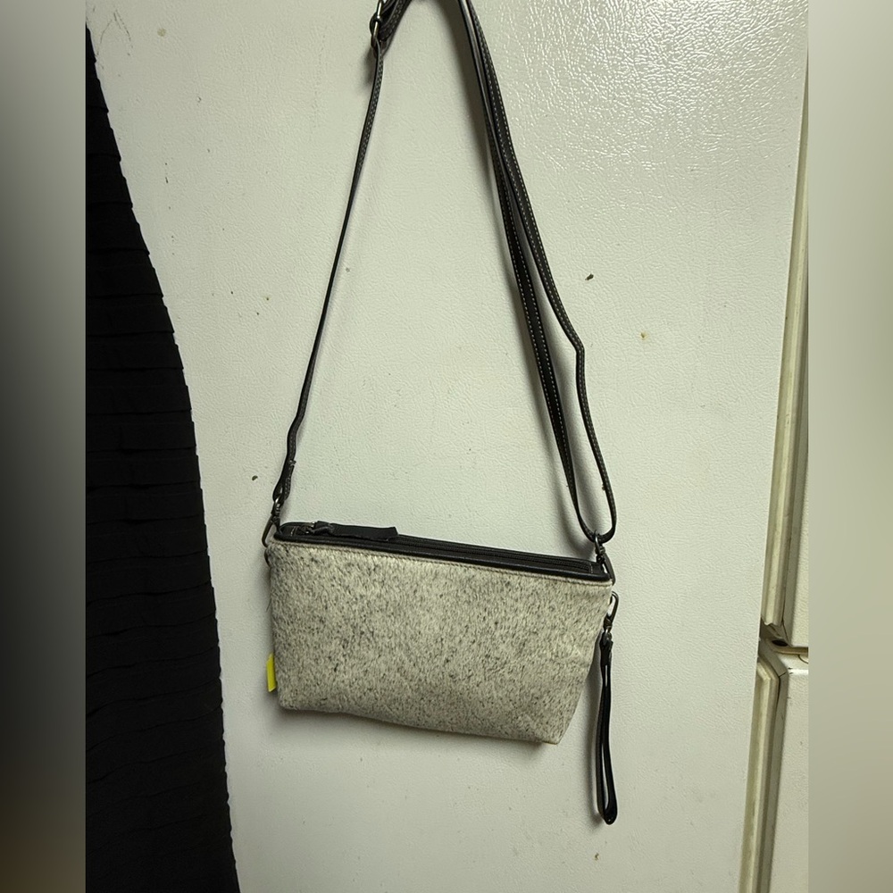 Leather/ Fur crossbody or clutch bag